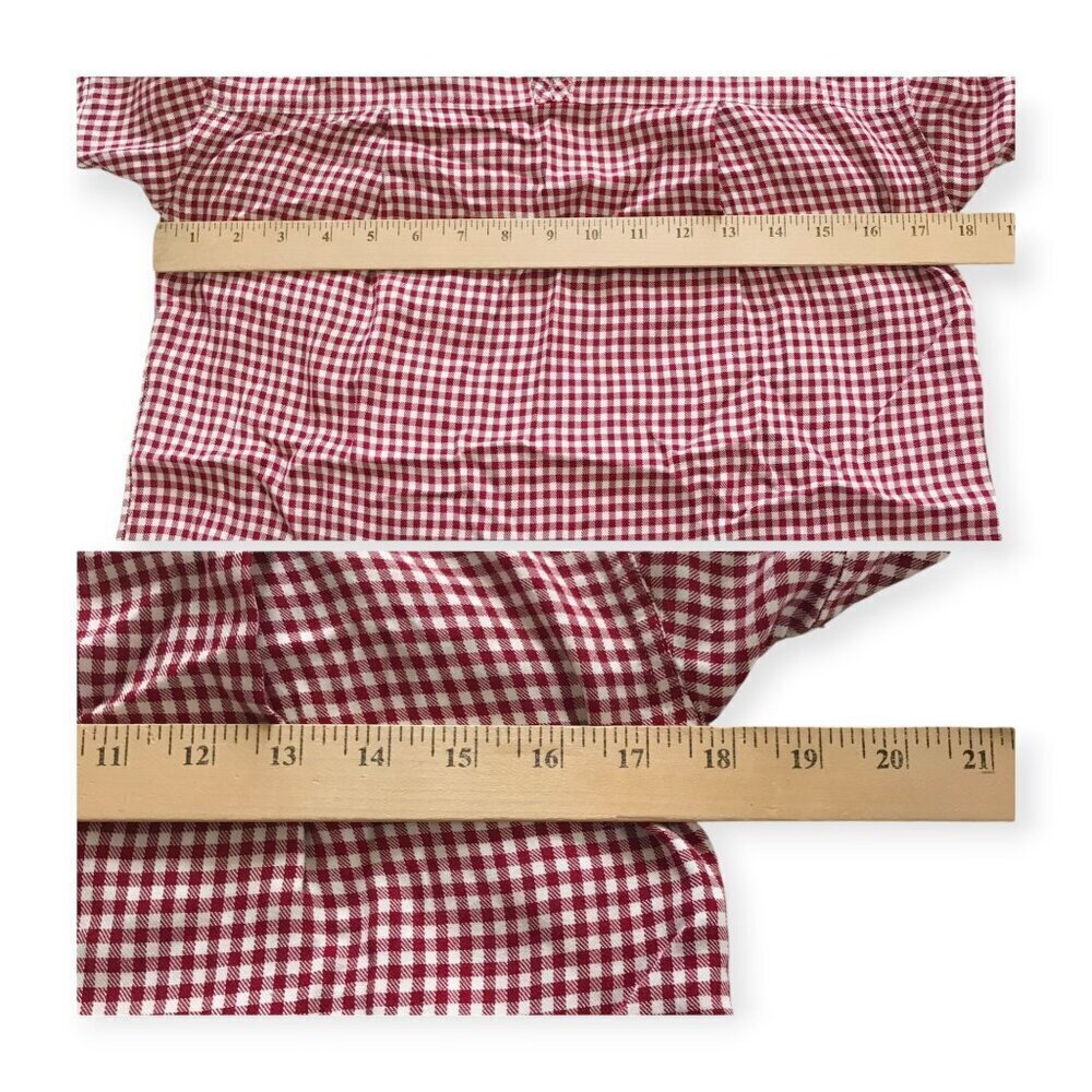 Madewell Filmscore Gingham Short Sleeve Dress, Size XXS, Red - Picture 12 of 14
